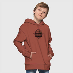 Толстовка оверсайз детская Злобный кот-Санта, цвет: кирпичный — фото 2