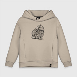 Детское худи оверсайз Новогодний котик