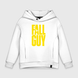 Толстовка оверсайз детская The fall guy logo, цвет: белый