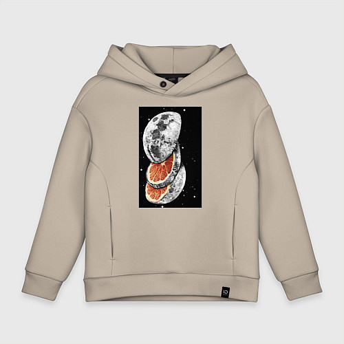 Детское худи оверсайз Планета из фруктов / Миндальный – фото 1