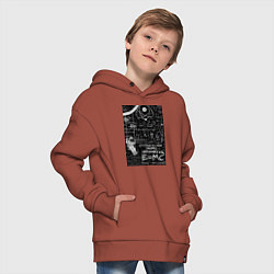 Толстовка оверсайз детская Космос формулы, цвет: кирпичный — фото 2