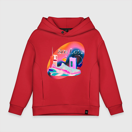 Детское худи оверсайз 80s Love / Красный – фото 1
