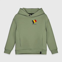 Толстовка оверсайз детская Im Belgian - motto, цвет: авокадо