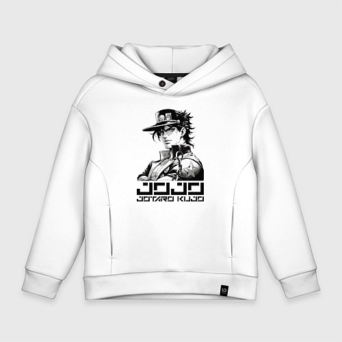 Детское худи оверсайз Jotaro Kujo - jojo ai art / Белый – фото 1