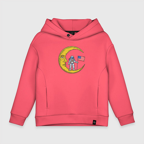 Детское худи оверсайз USA on the moon / Коралловый – фото 1