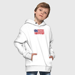 Толстовка оверсайз детская USA patriot, цвет: белый — фото 2