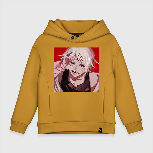 Детское худи оверсайз Токийский гуль Сузуя / Горчичный – фото 1