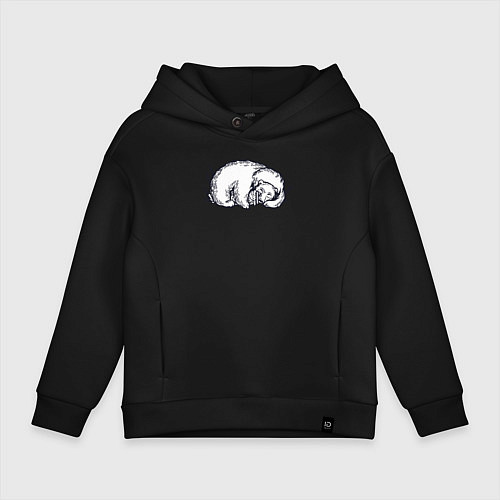 Детское худи оверсайз Мишка с банкой мёда / Черный – фото 1
