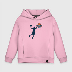 Толстовка оверсайз детская Игрок в баскетбол basketball, цвет: светло-розовый