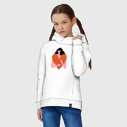 Толстовка оверсайз детская Heart girl, цвет: белый — фото 2