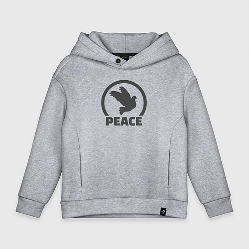 Детское худи оверсайз Peace bird / Меланж – фото 1