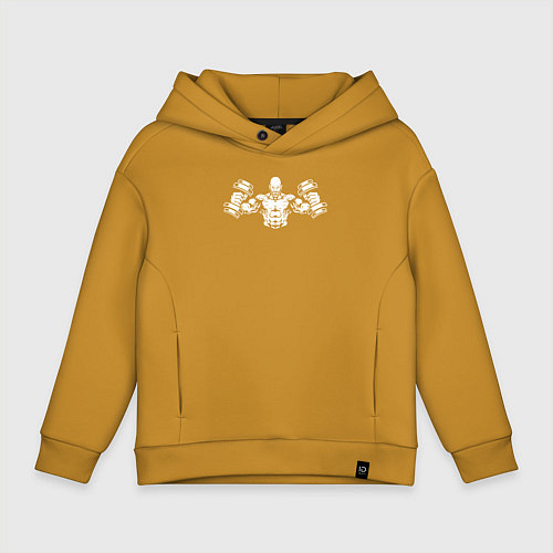 Детское худи оверсайз Power gym / Горчичный – фото 1
