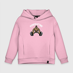 Толстовка оверсайз детская Powerlifting gym, цвет: светло-розовый