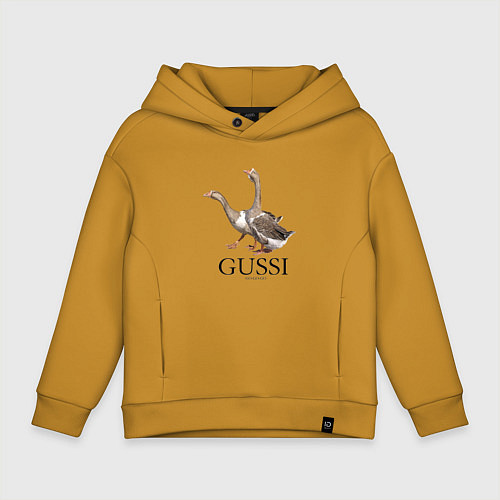 Детское худи оверсайз Gussi ga-ga-ga / Горчичный – фото 1