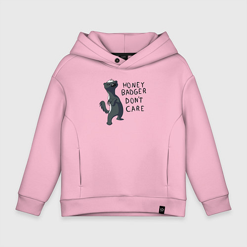 Детское худи оверсайз Медоед / Светло-розовый – фото 1