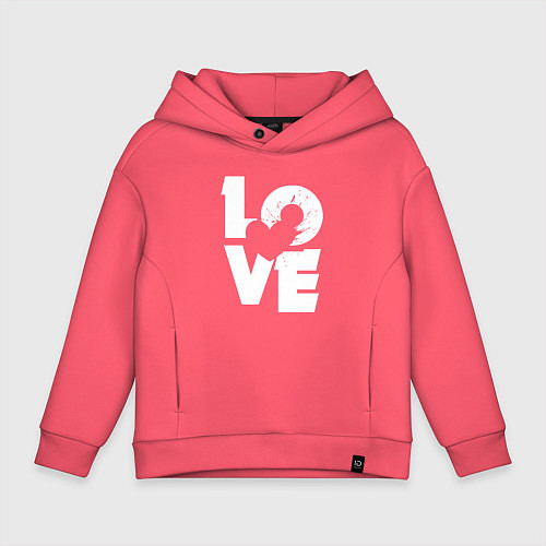 Детское худи оверсайз Love heart / Коралловый – фото 1