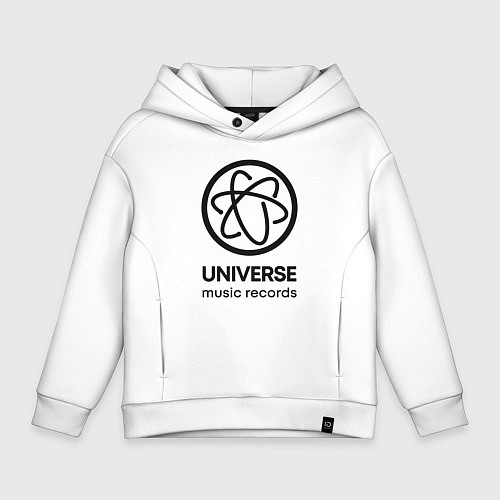 Детское худи оверсайз Universe Music Records - Black on White - New Desi / Белый – фото 1