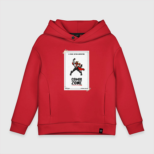 Детское худи оверсайз Comix zone - power / Красный – фото 1