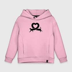 Толстовка оверсайз детская Love cat, цвет: светло-розовый