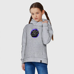 Толстовка оверсайз детская Мультяшная летучая мышь, цвет: меланж — фото 2