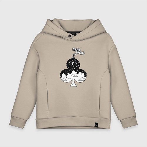 Детское худи оверсайз Космическая масть / Миндальный – фото 1