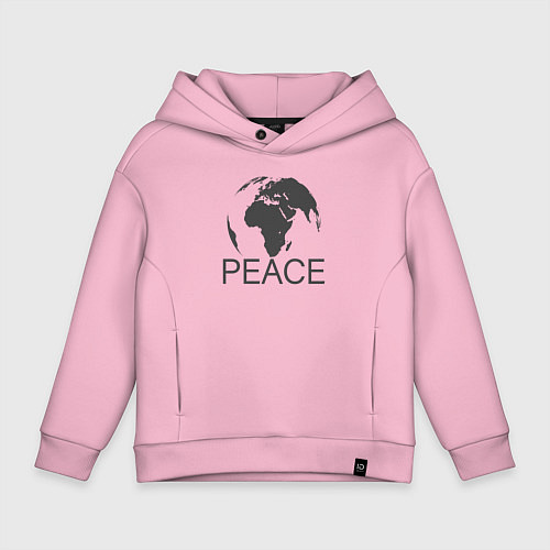 Детское худи оверсайз Peace the world / Светло-розовый – фото 1