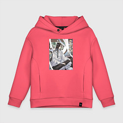 Толстовка оверсайз детская Ванцзи Лань, цвет: коралловый