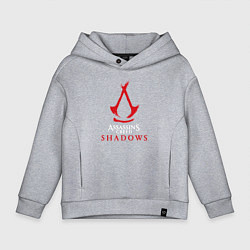 Толстовка оверсайз детская Assassins creed shadows logo, цвет: меланж