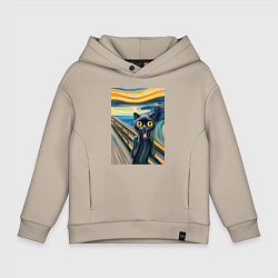 Детское худи оверсайз Пантера кричит - мем нейросеть