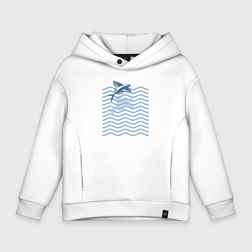 Детское худи оверсайз Exocoetidae- летучая рыба / Белый – фото 1