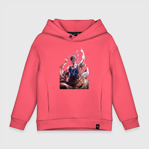 Детское худи оверсайз Повесть о конце света Будда / Коралловый – фото 1