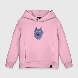 Детское худи оверсайз Волк серый не страшный