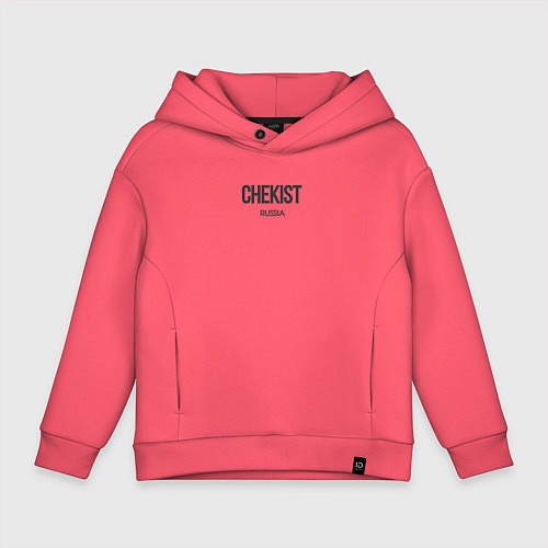 Детское худи оверсайз Сhekist - чекист / Коралловый – фото 1