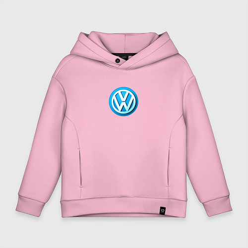 Детское худи оверсайз Volkswagen logo blue / Светло-розовый – фото 1