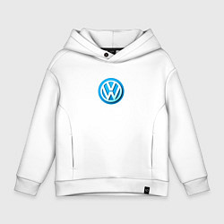 Толстовка оверсайз детская Volkswagen logo blue, цвет: белый