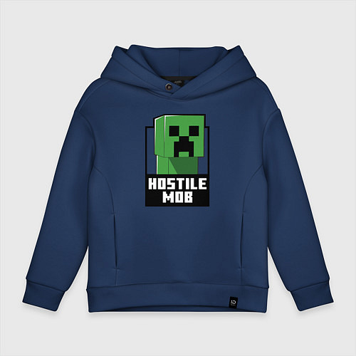 Детское худи оверсайз Minecraft hostile mob / Тёмно-синий – фото 1