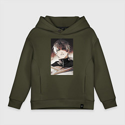 Толстовка оверсайз детская Реинкарнация безработного Рудеус Грейрат, цвет: хаки