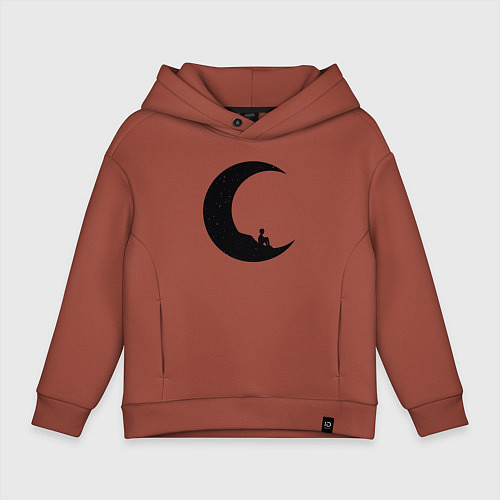 Детское худи оверсайз Moon boy / Кирпичный – фото 1