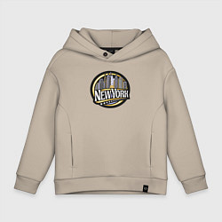Толстовка оверсайз детская USA New York, цвет: миндальный