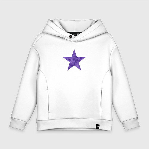 Детское худи оверсайз Акварельная звезда в фиолетовом / Белый – фото 1