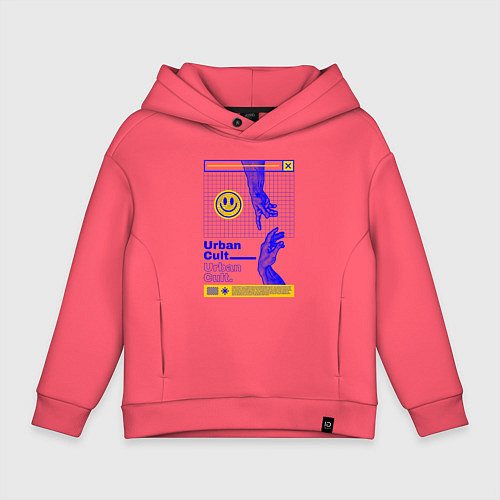 Детское худи оверсайз Сотворение Адама urban cult / Коралловый – фото 1