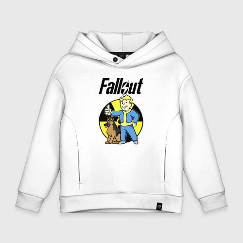 Детское худи оверсайз Vault boy and dog / Белый – фото 1