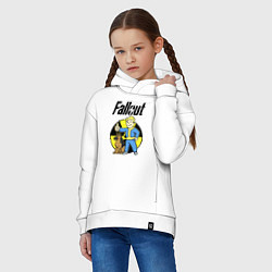 Толстовка оверсайз детская Vault boy and dog, цвет: белый — фото 2