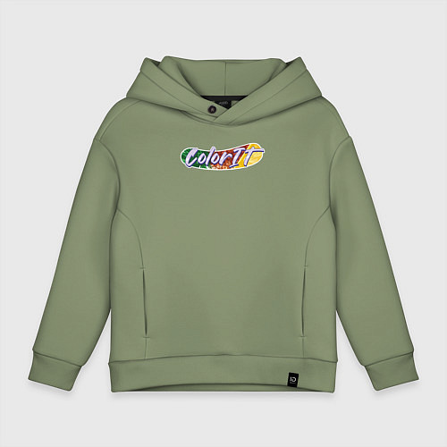 Детское худи оверсайз Ананас внутри букв / Авокадо – фото 1