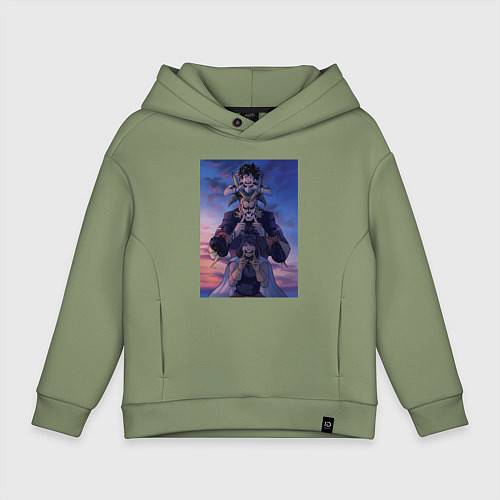 Детское худи оверсайз Моя геройская академия Всемогущий Идзуку Мидория / Авокадо – фото 1
