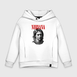 Толстовка оверсайз детская Nirvana kurt donald cobain, цвет: белый