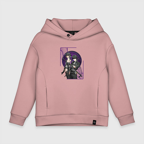Детское худи оверсайз Wuthering Waves Rovers / Пыльно-розовый – фото 1