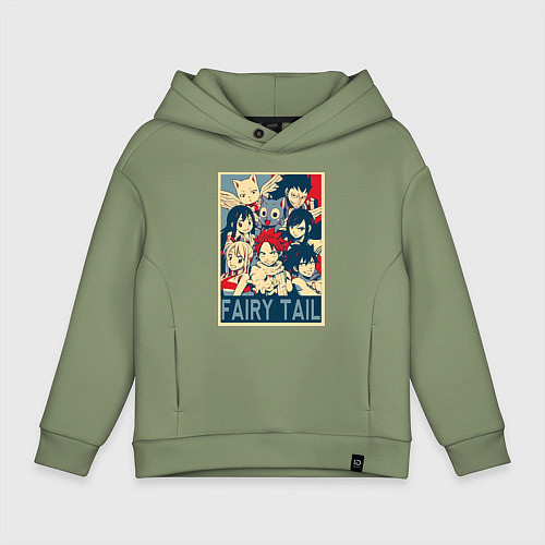 Детское худи оверсайз Хвост Феи Эрза Скарлет Нацу Драгнил / Авокадо – фото 1