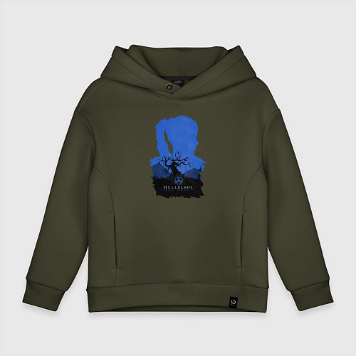Детское худи оверсайз Hellblade - Senua / Хаки – фото 1