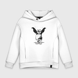 Толстовка оверсайз детская Кунгфу панда По, цвет: белый